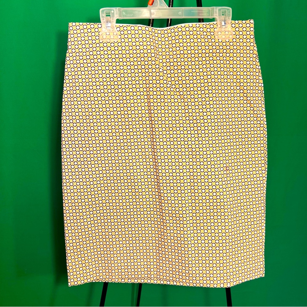 M Studio Point Pencil Skirt Beige Polka Dot Elastic Waist